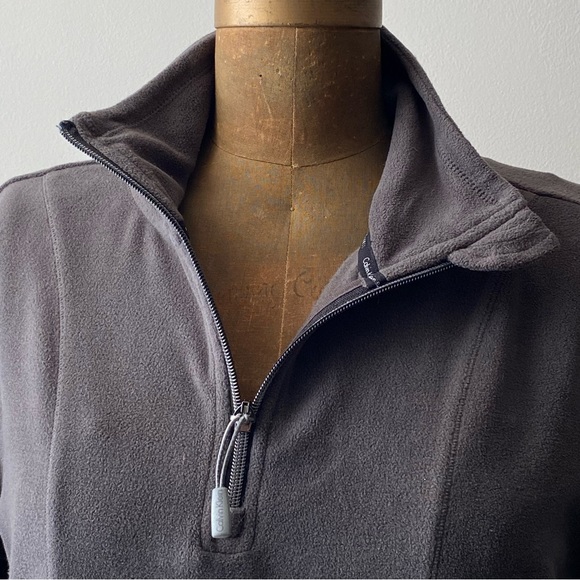CALVIN KLEIN Ladies’ soft and shapely gray plush fleece quarter-zip pullover L - Picture 11 of 12
